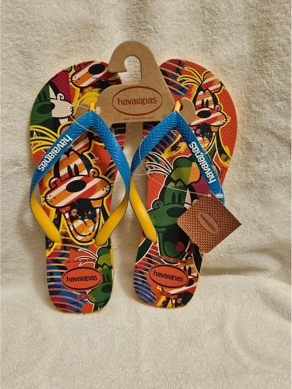 Havaianas Flip Flops Mens 11/12 Goofy Disney NWT Rubber Sandals Beach Sandals